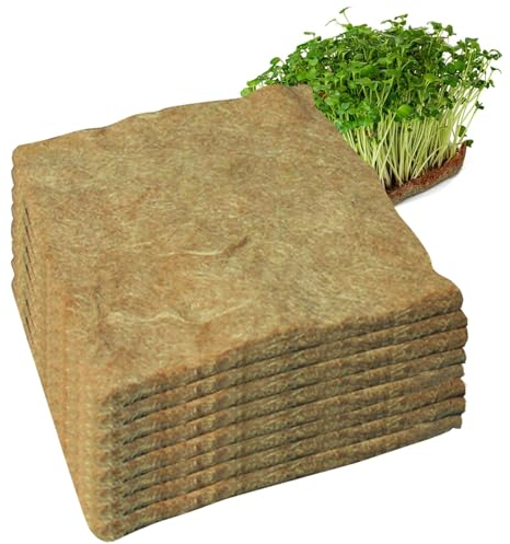 Wachstumsmatte, 8pcs Hanfmatten für wachsende Mikrogreens, 10x10 '' Ersatz Wachstumsmatten, Microgreens Anbau Kit Jute Matte, organische Samen -Sprossen Wachstum Matte für Samenstarterschalen