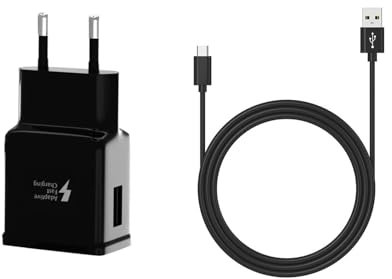 15W USB Schnellladegerät mit Ladekabel USB C für Samsung Galaxy S10 S10e S9 S8 Plus A13 A14 A20 A20e A23 A30 A32 A33 A34 A40 A52 A53 A54 M51 M13 Ladegerät