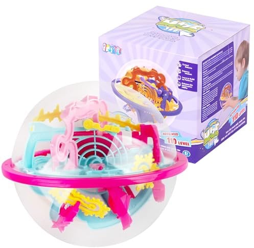 Jurcicat 3D Maze Labyrinth Kugel 3D Ball Mit 110 Level Labyrinth Ball Spiel Für Kugellabyrinth Ab 6 Jahre Geschenke Für Kinder Labyrinth Ball Geschicklichkeitsspiel