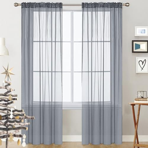 GAIFNAG Rideaux de Porte Chenille 120 x 220 cm 100% Polyester/Transparent Intérieurs Rideau Occultant à Oeillets pour Porte Fenetre Dressing Salon, Gris Clair