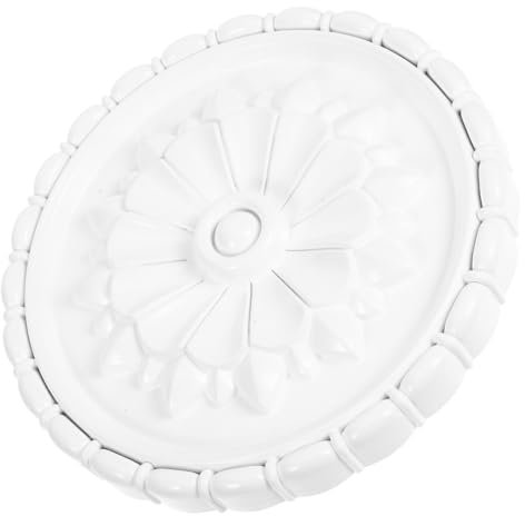 PRETYZOOM Pu Material Ceiling Medallion Light Fixture Decor Ceiling Cover Plate for Chandeliers
