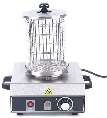 CCAUUB 220V 350/422 W Profi Hot Dog Maker Würstchenwärmer Dampfbehälter Elektrische mit 160 mm x 215 mm Korbdurchmesser, Edelstahl Gerät Wurstwärmer mit Tragegriffen, Silber (Ohne Heizspieße)