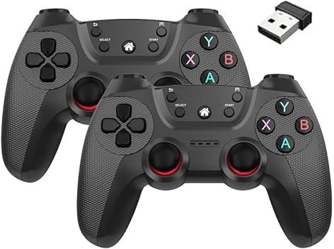 XIXIMENG USB Doppeltes Kabelloses Controller für Multiplayer, für Linux/Android-Telefon für Game Box/Game Stick/Windows PC/TV Box/Android,Plug & Play 2,4G Gamepad mit Hall-Effekt Joysticks (Grau)