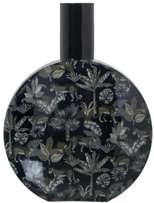 JARRÓN METAL ESMALTADO LEOPARDOS_22X10X30CM