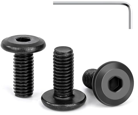 Tunejoy 30 Piezas Tornillos de Cabeza Plana M5 x 12 mm Negro Tornillo de Cabeza Hexagonal de Acero Inoxidable A2 V2A Perno de Muebles con llave Allen Rosca Completa
