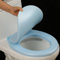 Tavoletta copri WC con chiusura ammortizzata, colore blu/bianco, forma ovale V/D, raccordi per sedile WC di dimensioni standard, copertura in schiuma (forma a D, blu)