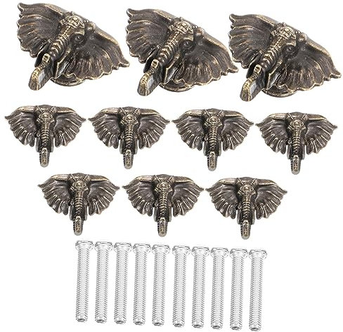 QUMIIRITY Möbelknöpfe Schrankgriffe Zinklegierung 10 Stück Antik Ebene Motiv Einloch Für Küchen Und Schubladentüren