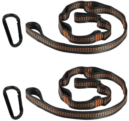 2 Stück Hängematte Befestigung,Hängematten Aufhängung Mit 2 Hakenkarabinern,für Baumgurt Befestigung Hängematte Baum Schaukelseil Verlängerung Schaukel Outdoor Camping Hängematten Hängesessel Zubehör