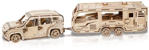Trailer Mechanical Car 3D Wooden Puzzle,DIY Jigsaw Model Building Kit,Handicraft Wood Craft Hobbies Toy,Birthday for Women Men