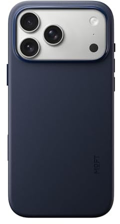 MOFT für iPhone 17 Pro Max Hülle, MOVAS Vegane Ledertasche Magnetische Hülle, Weicher Anschlag, Farberhaltung, Fleckenresistent, Leicht zu Reinigen, Marineblau