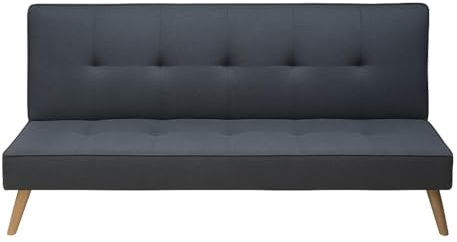 SHIITO | Sofá Cama Norden Moderno, Tapizado Gris, Sistema Clic-Clac, Diseño Escandinavo, Patas de Madera, 188x88x88 cm