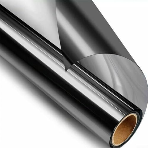 Spiegel-Folie, 50/60 cm X 200 Cm, Einweg-Sichtschutzfolie Aus PET-Material, Für Fenster Im Innen- Und Außenbereich, Mit Hitzeschutz Und UV-Schutz, Statische Klebetechnik Ohne Kleber(60cm x 200cm)