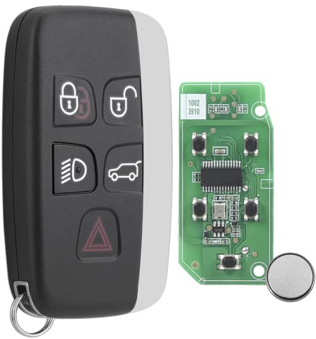 433MHz 5 Button Remote Car Key Fob for Land Rover Jaguar Key Fob | for Land Rover Discovery, LR2, LR4, Freelander and Jaguar XF, XE, F-Pace, F-Type FCC ID: KOBJTF10A