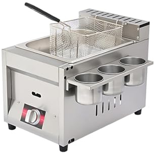 Profi Fritteuse Gas Gewerbliche Fritteuse Gas, Einzel- Oder Doppeltank, Schnelles Aufheizen, Energieeffizient, Perfect Für Restaurantküche Und Gastronomie(1 tank)