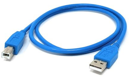 DRUT USB B Cable for DJ Controllers, Blue, 1m | MIDI Devices, Compatible with Numark, Pioneer, Traktor, Denon, Akai, Serato, Printer Style Lead for Mixers, Keyboards