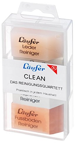 Läufer 69463 Clean Reinigungsradierer, Schmutzradierer für Tapete, Laminat, Parket, Leder und Metall, Set enthält 4 Haushaltsradierer, 14,10