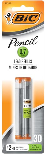 BIC Pencil Lead Refills, Medium Point (0.7mm), 30ct (L730P1),Black