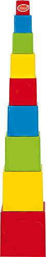 GOWI 453-25 Pyramide eckig, 9teilig, Stapelspielzeug