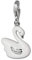 SilberDream Charm 925er Silber Emaille Armband Anhänger weiß Schwan FC645 Silber Charmsschmuckanhänger