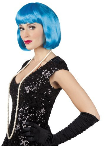 TH-MP Pagenkopf Perücke blau Damenperücke Bob Frisur sexy 20er 30er Jahre Charleston