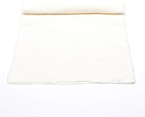 LinenMe Tischläufer Leinen Weiß 1 Stk, Rustic 45 x 140 cm, Table Runner Abwaschbar, Tischdeko für Weihnachten Geburtstag Winter Herbst etc.