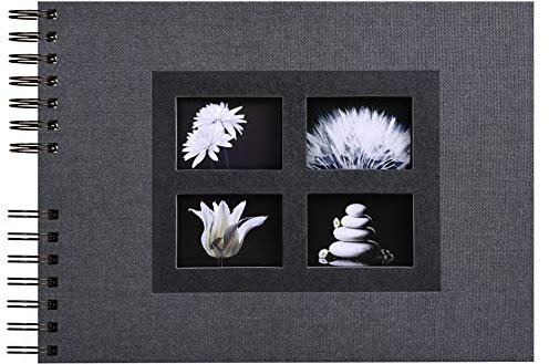 Exacompta 16241E Premium Fotoalbum Passion mit 50 schwarzen Seiten, perfekt für Ihre Fotos zum selbstgestalten Fotobuch Spiralalbum schwarz