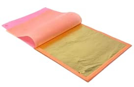 SIM GOLD LEAF lot de 500 feuilles d'or 70mm X70 mm 24 carats sur base