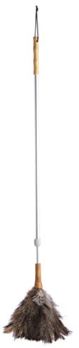 KitchenCraft Living Nostalgia Genuine Ostrich Feather Duster with Telescopic Handle, 102 x 18 x 18 cm extendable to 152cm , Grey