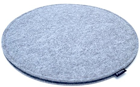 Rob&Raf Sitzkissen 40cm Sitzauflage Stuhlauflage Filz Grau Rund Modern 15mm Stuhl Garten Zuhause