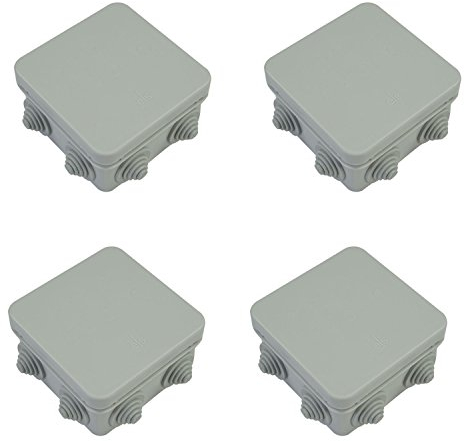 Abzweigdose, IP55, wasserdicht, für externe CCTV, elektrische ELS, Grau, 4 Stück