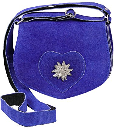 Harrys-Collection Damen mini Trachtentasche mit Edelweiß, Farben:Royalblau