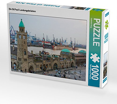 CALVENDO Puzzle Die St.Pauli Landungsbrücken 1000 Teile Puzzle quer | 1000 Teile Lege-Größe 64 x 48 cm Foto-Puzzle für glückliche Stunden