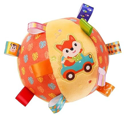 Baby Greif Plüschtier, Sensorisches Spielzeug, Weich mit Soundeffekten, Band Ball, Plüsch Rasselball Spielzeug für Geburtstagsgeschenke, Jungen Und Mä, Fuchs