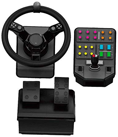 Logitech G Farming Kit di Simulazione Macchine Agricole, Volante Programmabile con Rotazione a 900 Gradi (Ricondizionato)