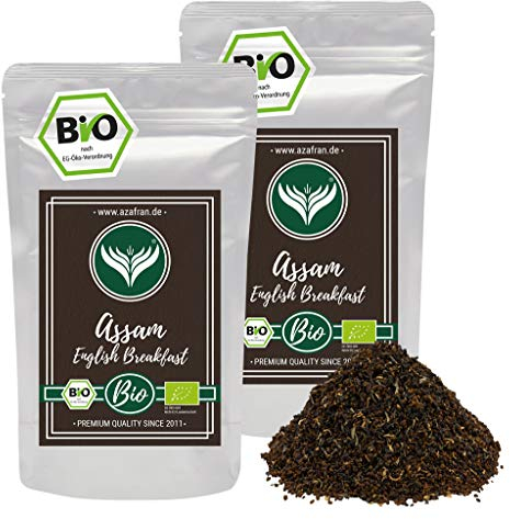 Azafran BIO Assam Schwarzer Tee - English Breakfast Tea - Ostfriesentee 500g