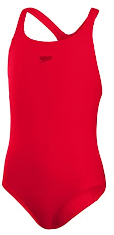 Speedo Mädchen ECO Endurance+ Medalist Badeanzug | Chlorbeständig | Recyclingmaterial | Bequeme Passform | Schwimmunterricht | Badeurlaub Badeanzug, Fed Red, 11-12