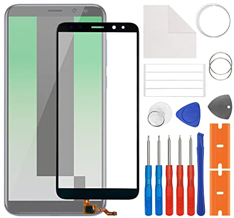 SwarKing Pantalla de cristal frontal de cristal exterior de repuesto compatible con Huawei Mate 10 Lite con kit de reparación