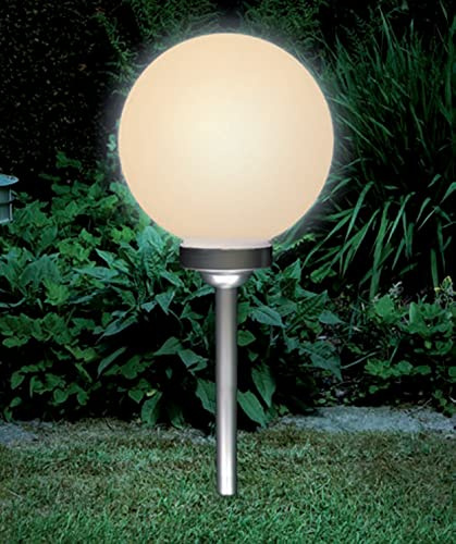 Bonetti Solar Gartenkugel für außen mit LED Beleuchtung, inkl. Erdspieß, 600 mAh Akku, Einschaltautomatik, Moderne und stylische Kugelleuchte (2, Ø 25 cm)