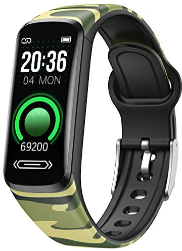 Montre Connectée Enfant Sport Smartwatch: Montre Connectee Fille Garçon Bracelet IP68 Etanche Bluetooth Fitness Smartwatch Podomètre Cardiaque Moniteur Réveil Sommeil Tracker Active pour Android iOS