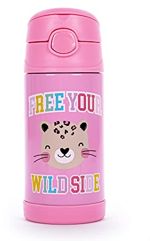 Tri-Coastal Design - TCD Made for Kids| Borraccia Termica con Cannuccia | Acciaio Inossidabile da 300 ml con Apertura a Scatto | Colore Rosa