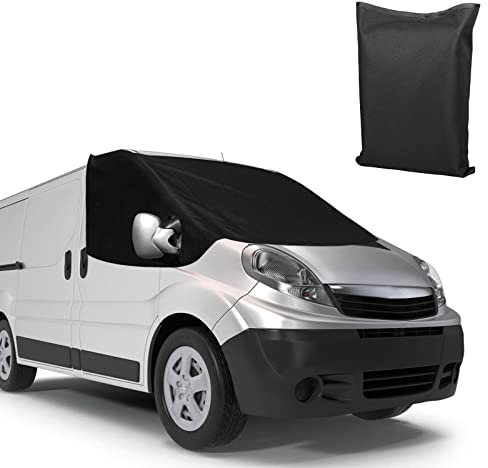 External Thermal Windscreen Cover Compatible With Renault Trafic Vauxhall Vivaro 2001-2014, Luxury Front Windscreen Wrap Sunshades 100% Black Out, Block UV Rays Car Windshield