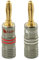 Nakamichi Ultimate Series 24K vergoldeter Beryllium-Rotes-Kupfer-Bananenstecker Banana-Steckverbinder für Lautsprecherkabel 12-18 AWG Gauge Größe 4 mm, für HiFi-Boxen Verstärker 2 Stück (1 Paar)