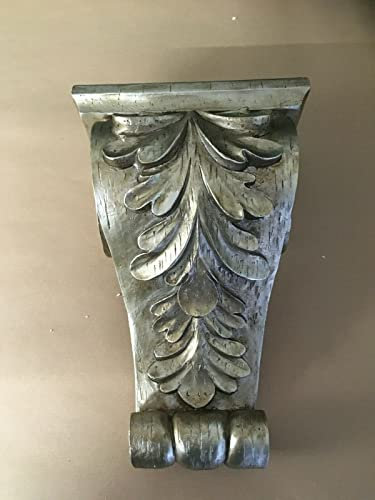 Wand Antik Designe H35 cm Konsole Kamin Wandkonsole Silber C14