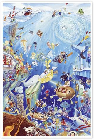 Wimmelbild: Unterwasserwelt Poster von Bernd Lehmann 80 x 120 cm Wandbilder Wanddeko