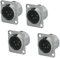 4 pin XLR maschio presa in metallo montaggio a pannello chassis microfono jack audio tipo D connettore adattatore, confezione da 4