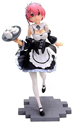 Xinchangda Anime Figurine Personaggi Dei Cartoni Animati Popolari REM RAM Action Figure Con Base PVC Giocattoli Modello Bambola Ornamenti 17.5CM