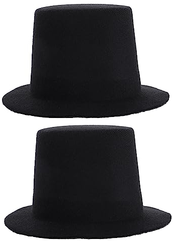 ibasenice 2st Hut Spielzeug Mütze Puppe Kunstdekor Hüte Puppe Bastelmütze Mini-formelle Hüte Minipuppen Tops Hüte Puppenkostüm Partykleid Hüte Schwarze Kuscheltiere Haustier Stoff Zylinder