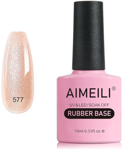 AIMEILI Rubber Base Gel Soak Off UV LED Rubber Base Coat Nägel Unterlack Gel Nagellack Maniküre 10ml (577)