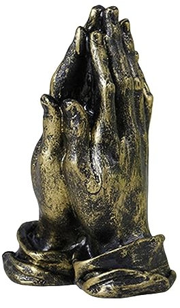 Sharplace Betende Hände Figur Desktop Ornament Sammlung Künstlerische Hand Geste Statue Skulptur Modell für Wohnzimmer Bücherregal Dekor, Gold