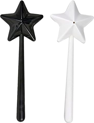 Set of 2 Magic Star Wands Salt and Pepper Shaker, Refillable Seasonings Spice Shakers with Holes, Halloween Christmas Magic Stick for Restaurant Kitchens